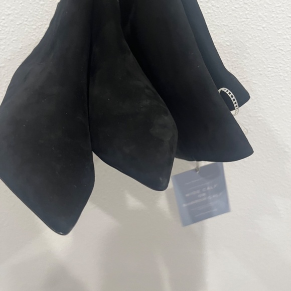 Antonio Melani Black Suede Knee High Boots Kitten Heel Size 8 M - Picture 6 of 6